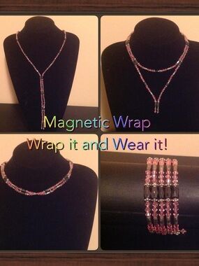 Magnetic Hematite Wrap Beaded Necklace Bracelet